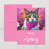 Jazzy Kat in het vroege voorjaar Feestdagenkaart (Voorkant / Achterkant)