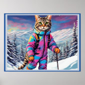 Jazzy kat op een skitocht poster (Voorkant)