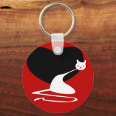 Jazzy Kat (rood) Sleutelhanger (Voorkant)