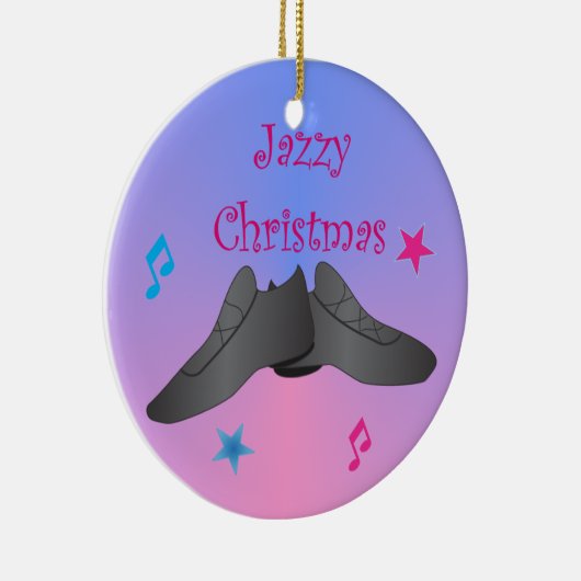 Jazzy Kerstmis Keramisch Ornament (Rechts)