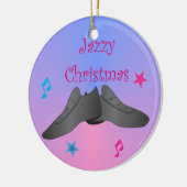 Jazzy Kerstmis Keramisch Ornament (Links)