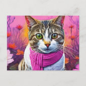 Jazzy Kitty in de vroege lente Briefkaart (Voorkant)