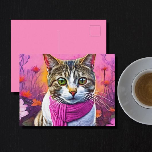 Jazzy Kitty in de vroege lente Briefkaart