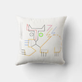 Jazzy, krabben, Abstracte Cat Sierkussen (Achterkant)