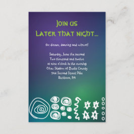 Jazzy Musical Bar Bat Mitzvah Party Reception Card Informatiekaartje