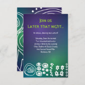 Jazzy Musical Bar Bat Mitzvah Party Reception Card Informatiekaartje (Voorkant / Achterkant)