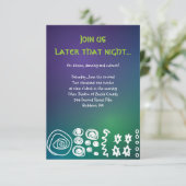 Jazzy Musical Bar Bat Mitzvah Party Reception Card Informatiekaartje (Staand voorkant)