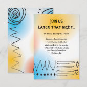 Jazzy Musical Bar Bat Mitzvah Party Reception Card Informatiekaartje (Voorkant / Achterkant)