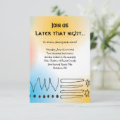 Jazzy Musical Bar Bat Mitzvah Party Reception Card Informatiekaartje (Staand voorkant)