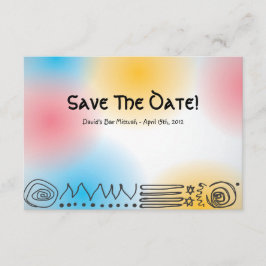 Jazzy Musical Bar Bat Mitzvah Save the Date Card