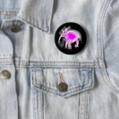 Jazzy Pink Cartoon Aardvark Ronde Button 5,7 Cm (In situ)