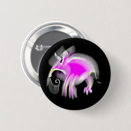 Jazzy Pink Cartoon Aardvark Ronde Button 5,7 Cm