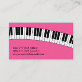 Jazzy Pink, Modern, Fun, Piano Teacher for Kids Visitekaartje (Achterkant)