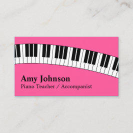 Jazzy Pink, Modern, Fun, Piano Teacher for Kids Visitekaartje