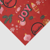 Jazzy Red Christmas Joy personaliseren Tissuepapier (Detail)