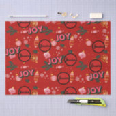 Jazzy Red Christmas Joy personaliseren Tissuepapier (Craft)