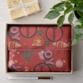 Jazzy Red Christmas Joy personaliseren Tissuepapier (Geschenk)