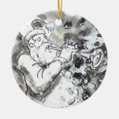 "Jazzy Santa" Keramisch Ornament (Voorkant)
