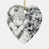 "Jazzy Santa" Keramisch Ornament (Rechts)