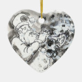 "Jazzy Santa" Keramisch Ornament (Voorkant)