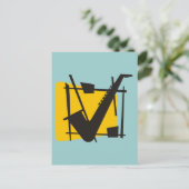 Jazzy Sax Briefkaart (Staand voorkant)