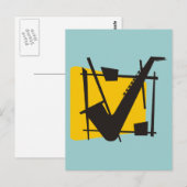 Jazzy Sax Briefkaart (Voorkant / Achterkant)