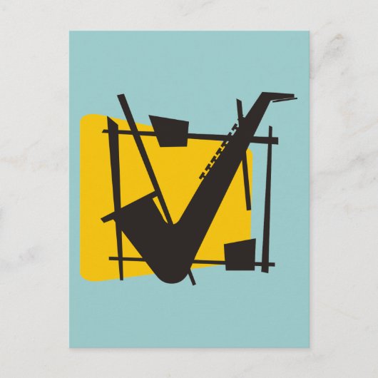 Jazzy Sax Briefkaart (Voorkant)