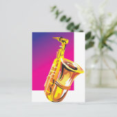 Jazzy Saxophone Briefkaart (Staand voorkant)