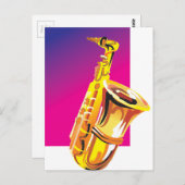 Jazzy Saxophone Briefkaart (Voorkant / Achterkant)