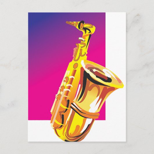 Jazzy Saxophone Briefkaart (Voorkant)