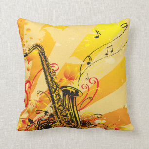 Jazzy Saxophone bundelt muziek Kussen