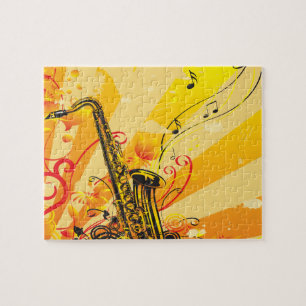 Jazzy Saxophone bundelt muziek Legpuzzel
