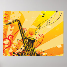 Jazzy Saxophone bundelt muziek Poster