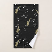 Jazzy Saxophone en Musical Notes  Bad Handdoek (Handdoek)