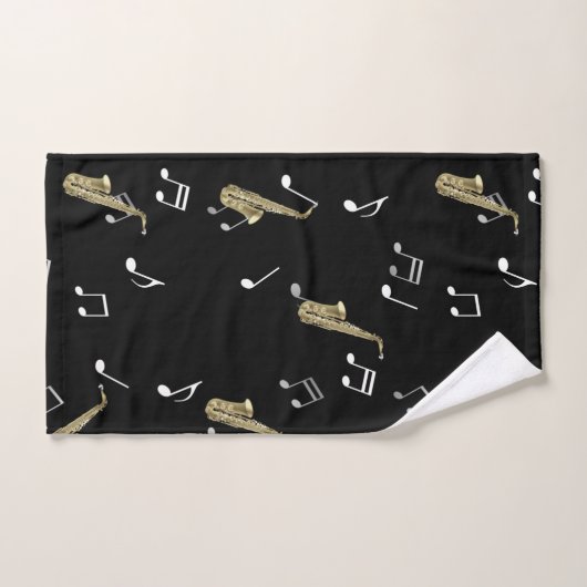 Jazzy Saxophone en Musical Notes  Bad Handdoek (Handdoek)