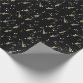 Jazzy Saxophone en Musical Notes Cadeaupapier (Hoek)