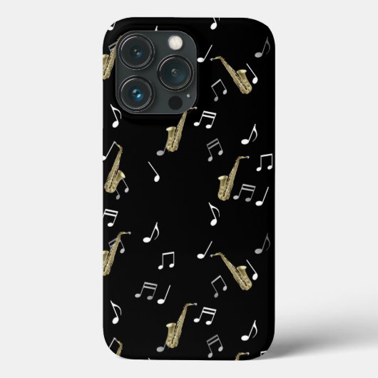 Jazzy Saxophone en Musical Notes Case-Mate iPhone Case (Achterkant)