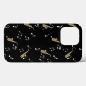 Jazzy Saxophone en Musical Notes Case-Mate iPhone Case (Achterkant (horizontaal))