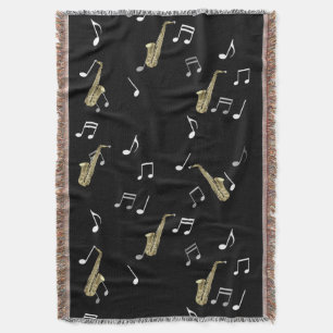 Jazzy Saxophone en Musical Notes Deken
