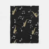 Jazzy Saxophone en Musical Notes  Fleece Deken (Voorkant)