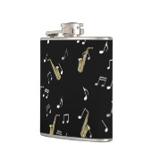 Jazzy Saxophone en Musical Notes Heupfles (Links)