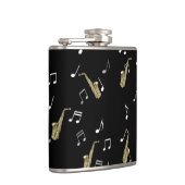 Jazzy Saxophone en Musical Notes Heupfles (Rechts)