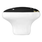 Jazzy Saxophone en Musical Notes Keramische Knop (Zijkant)