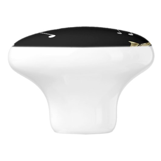 Jazzy Saxophone en Musical Notes Keramische Knop (Zijkant)