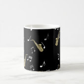 Jazzy Saxophone en Musical Notes  Koffiemok (Center)