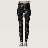 Jazzy Saxophone en Musical Notes  Leggings (Voorkant)