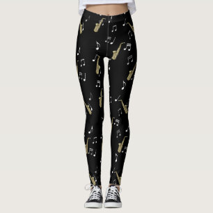 Jazzy Saxophone en Musical Notes  Leggings
