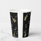 Jazzy Saxophone en Musical Notes Papieren Bekers (Links)