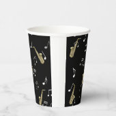 Jazzy Saxophone en Musical Notes Papieren Bekers (Rechts)