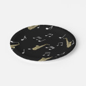 Jazzy Saxophone en Musical Notes Papieren Bordje (Gekanteld)